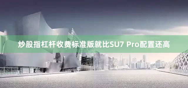 炒股指杠杆收费标准版就比SU7 Pro配置还高
